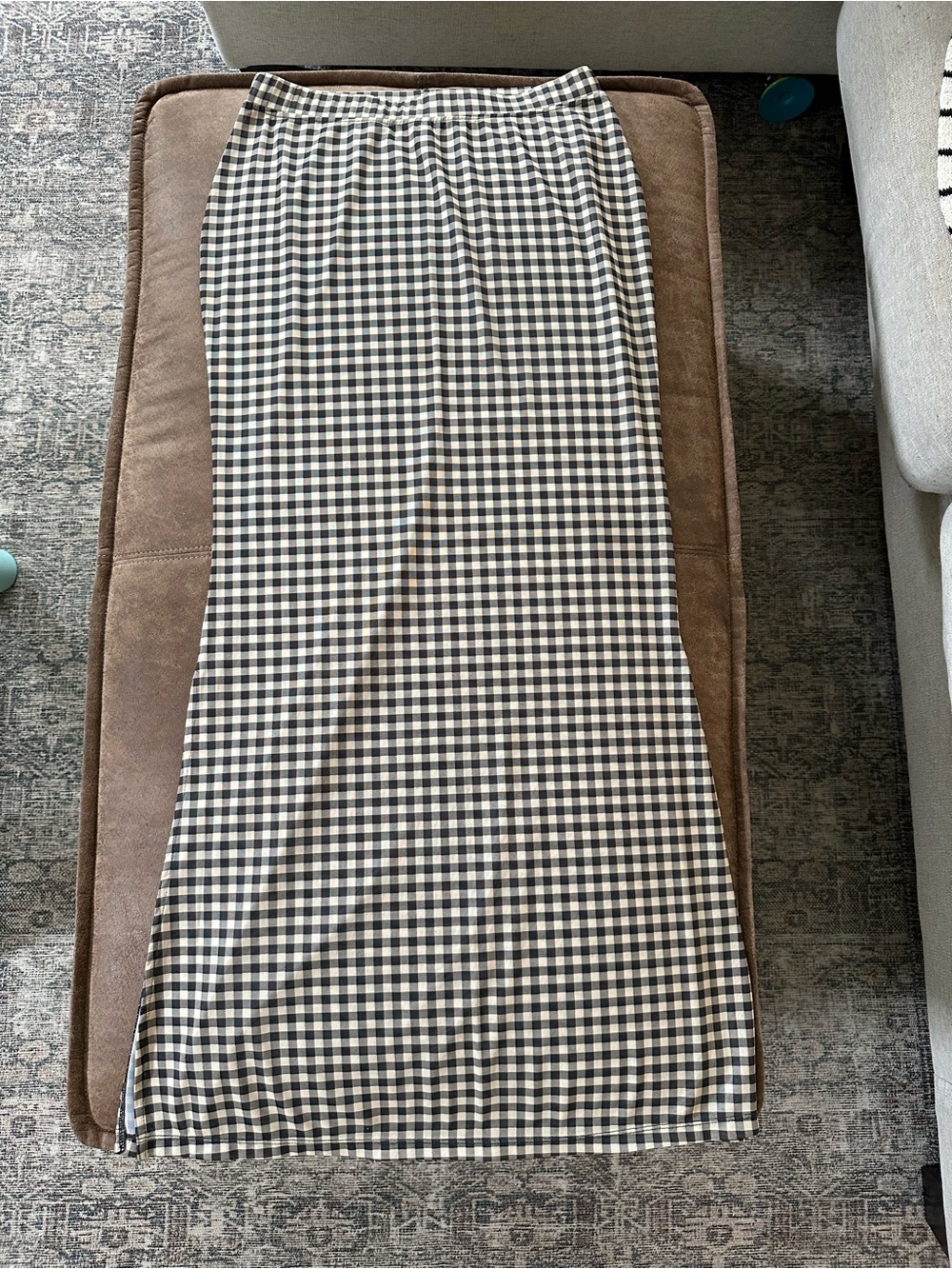 Afends Gingham Sheer Maxi Skirt